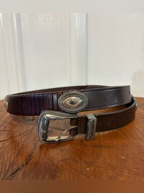 Vintage Fossil Leather Western Belt
